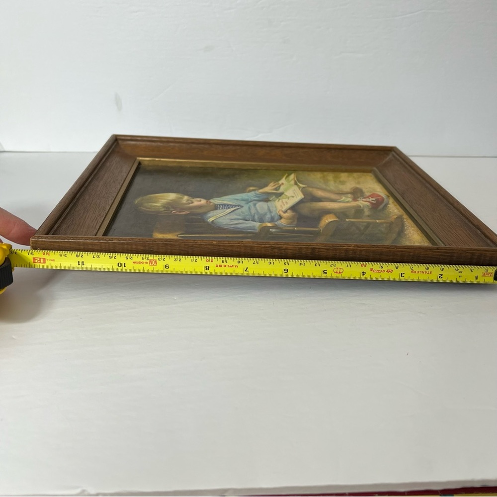VTG Ingwerson Framed "Gary" Reofect Textrued Oil Reproduction 12" x 10" Nursery - Picture 3 of 10